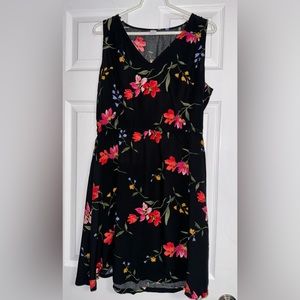 Old Navy Black Floral Sundress, Sleeveless, Size Large